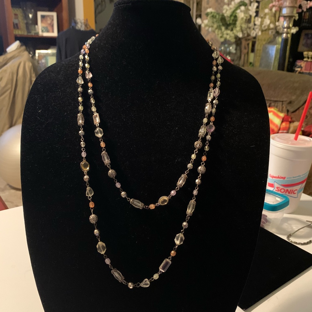 Double Strand Multi-Colored Beaded Necklace